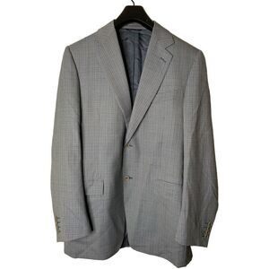 Canali 100% wool blazer suit jacket patterned double vented men's size 52